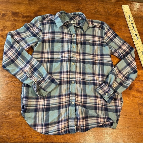 American Eagle Ahh-amazingly soft boyfriend fit button down flannel shirt size S - Picture 1 of 6